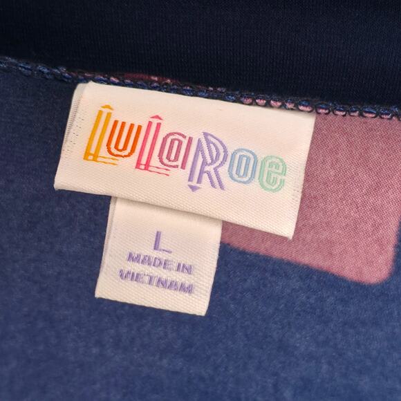 LuLaRoe Azure Skirt Large Heart Navy Purple Valentines Short Swing A-Line Yoga - Picture 8 of 9